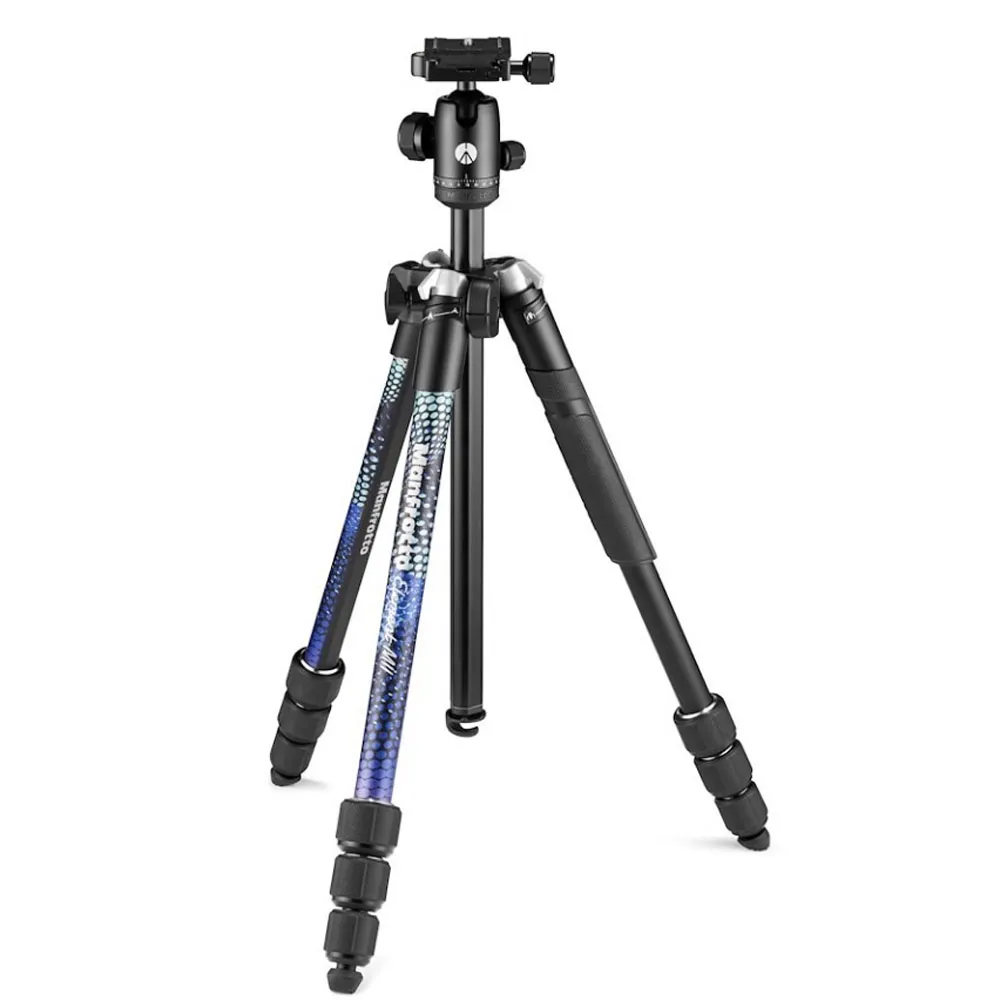 نقد و بررسی سه پایه دوربین مانفروتو Manfrotto MKELMII4BL-BH Element MII Aluminium Blue