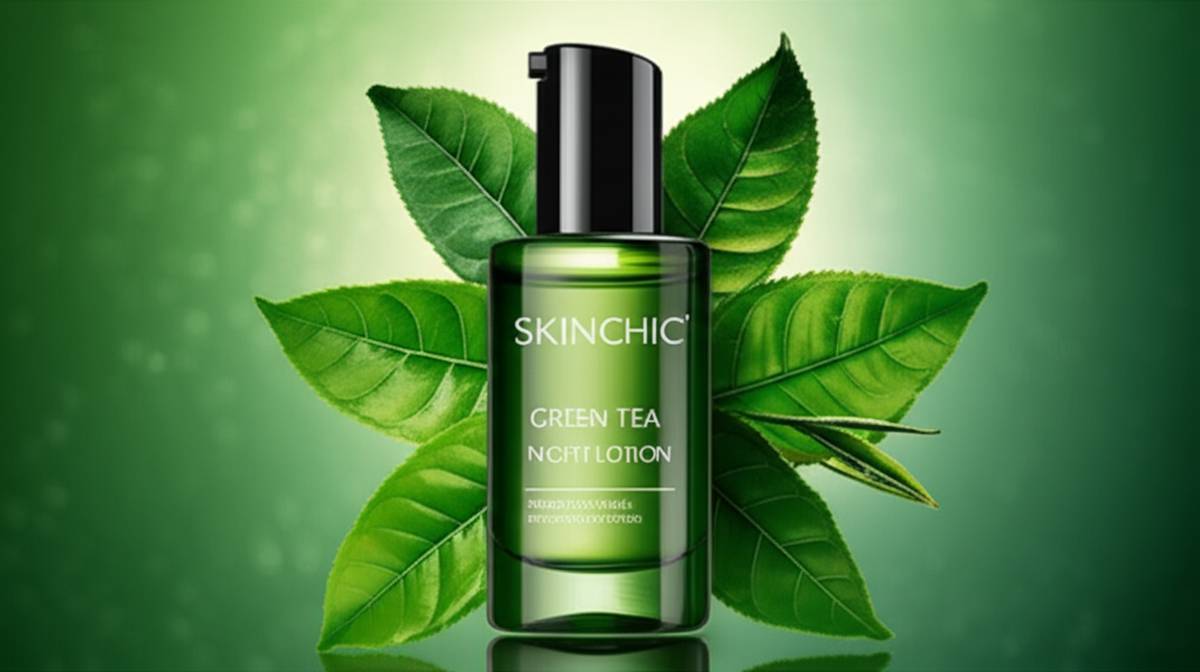 داروخانه | اسکی نقد و بررسی لوسیون شب پوست چرب چای سبز اسکین شیک